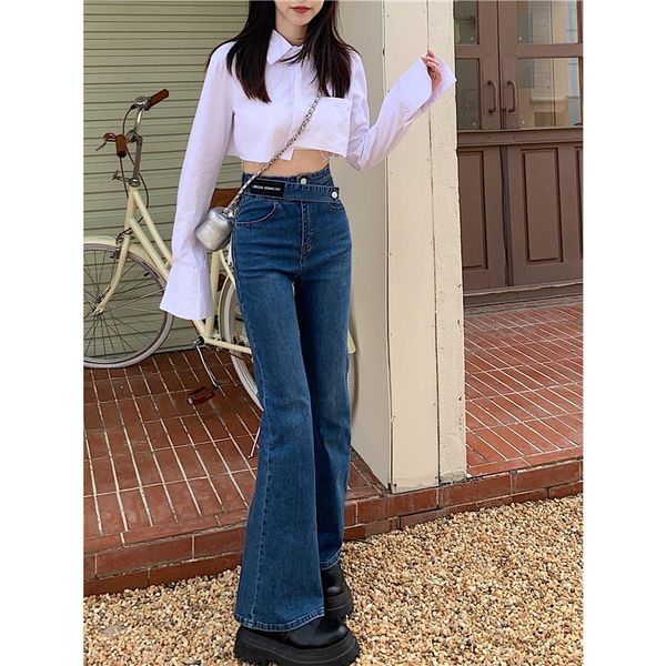 

women's jeans real s cost-effective hong kong style chiic ultra high waist slimming, Blue