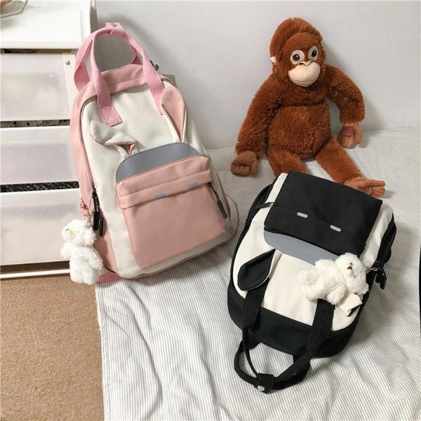

school bags fashion preppy style backpack student children knapsack hit color backpac women travel large capacity handbags knapsacks