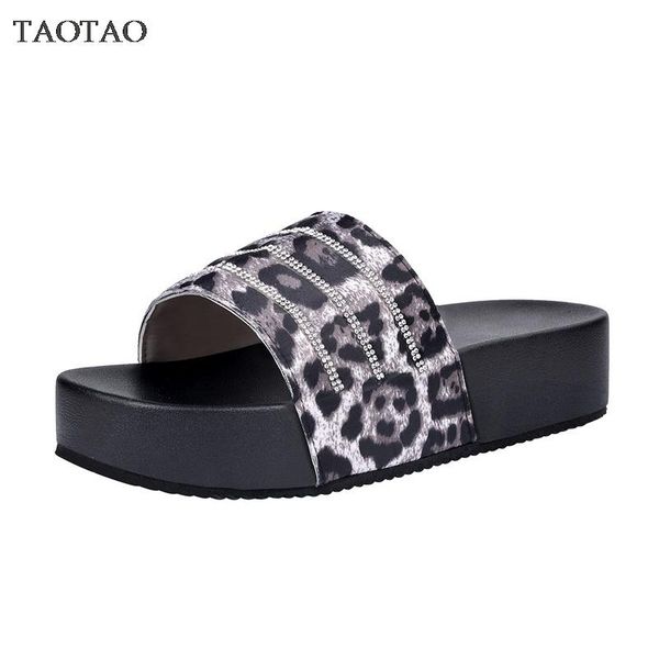 

2021 bling platform sandals summer women slipper new fashion rhinestone lady beach slipper shoes flip flops slides high heels, Black