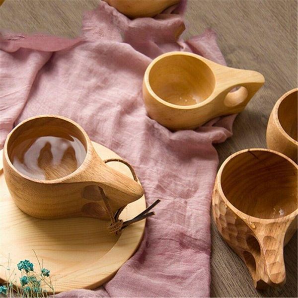

cups & saucers chinese portable wood coffee mug rubber wooden tea milk water drinking mugs drinkware teacup gift handmade