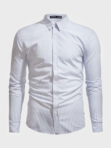 

men collared striped shirt j4oz#, White;black