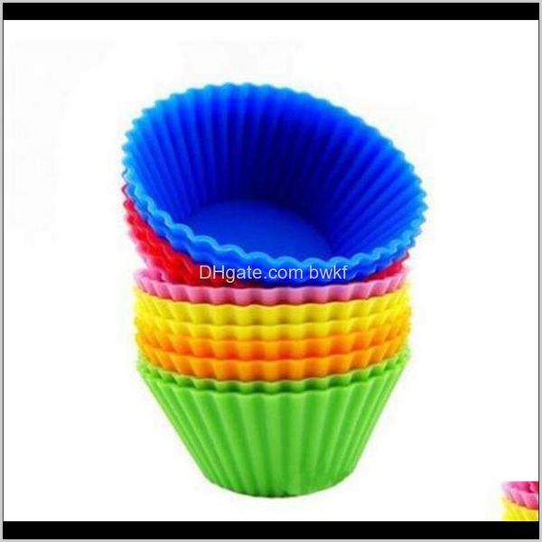 Utensili per pasticceria Cucina, Sala da pranzo Bar Giardino domestico Consegna a domicilio 2021 Sile Muffin Cupcake Cup Stampo per torta Custodia per bakeware Maker Stampo Vassoio Baking Jum