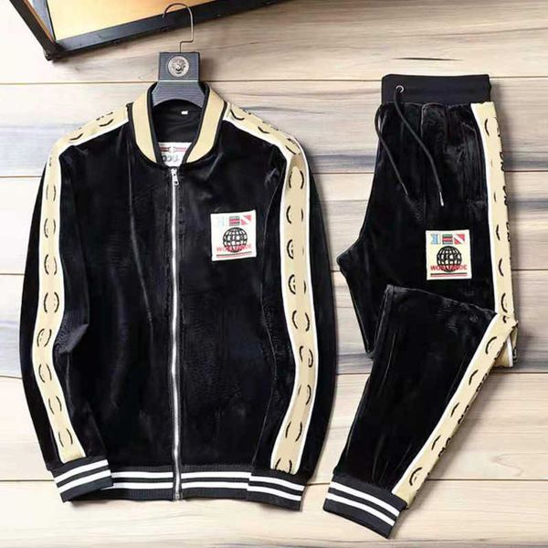 

golden velvet casual sportswear high-end men's and women's suit fashion two-piece suit large size fashion, Gray