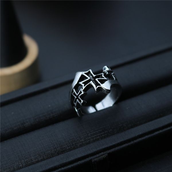 

party favor chrome/hearts rings ring man ins personality cross opening adjustable fashion couple single net red coldness