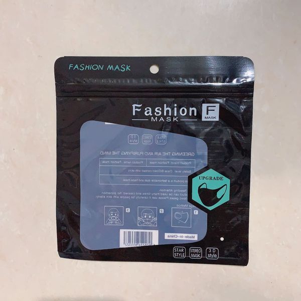 

fashion star packaging plastic disposable sunscreen mask black self sealing bag