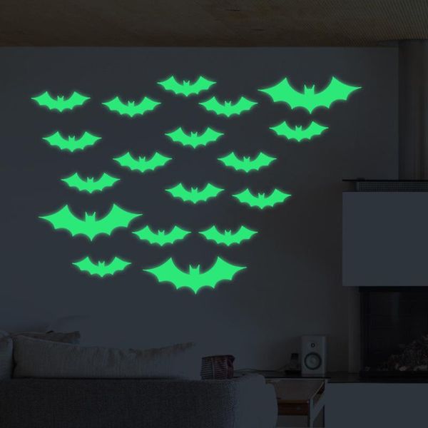 

wall stickers halloween luminous sticker self-adhesive bats home decor decal