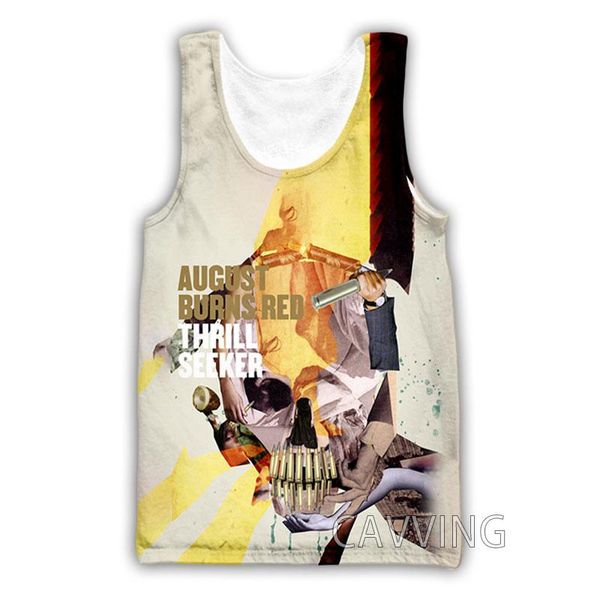 

men' tank cavving 3d printed august burns red rock harajuku vest summer undershirt shirts streetwear for men/women v01, White;black