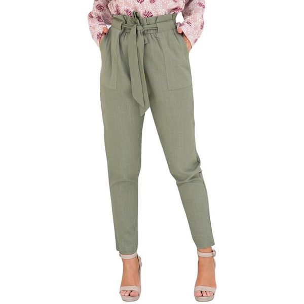 

women's pants & capris women high waist elastic harem casual chffion ol lady ankle -length trouser clothing pencil pants#3, Black;white