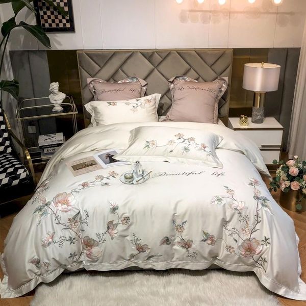 

bedding sets 1000tc australian cotton  king size luxurious embroidery duvet cover bed sheets/fitted sheet linen set