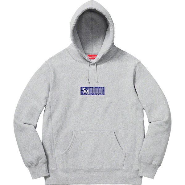 

version 19fw BANDANA Tested box cashew embroidery Plush Hoodie, Black