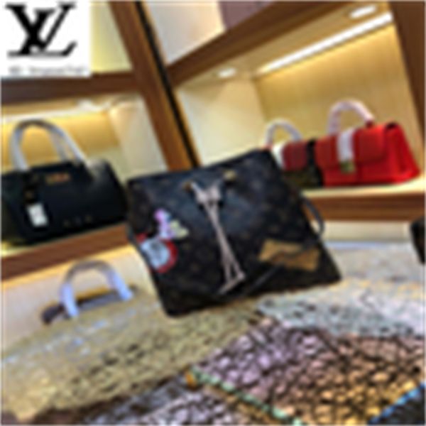 

brand designer luxury r56h m44020 pink flower graffiti print bucket bag women handbags iconic bags handles shoulder bags totes cross bod, Red;black