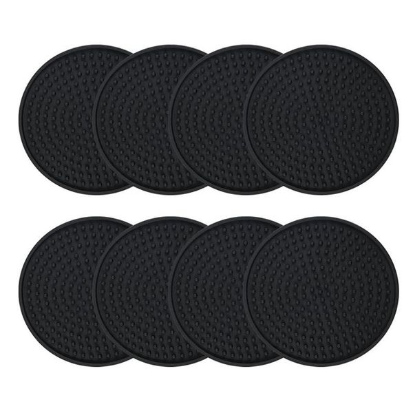 

mats & pads 8pcs coasters for drink,non-stick coated,coasters coffee table,heat-resistant,coasters with deep groove,fit all cups