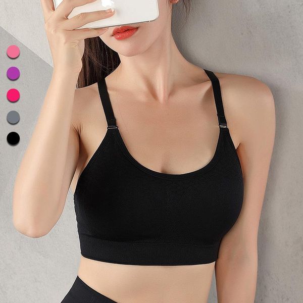 

bras plus size sports girls soft underwear shockproof fitness vest brassiere push up for workout women bralette, Red;black