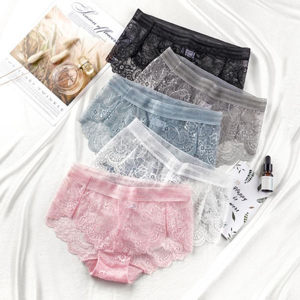 

women's panties transparent lace floral briefs thongs g-string embroidery underwear underpants female lingerie intimates, Black;pink