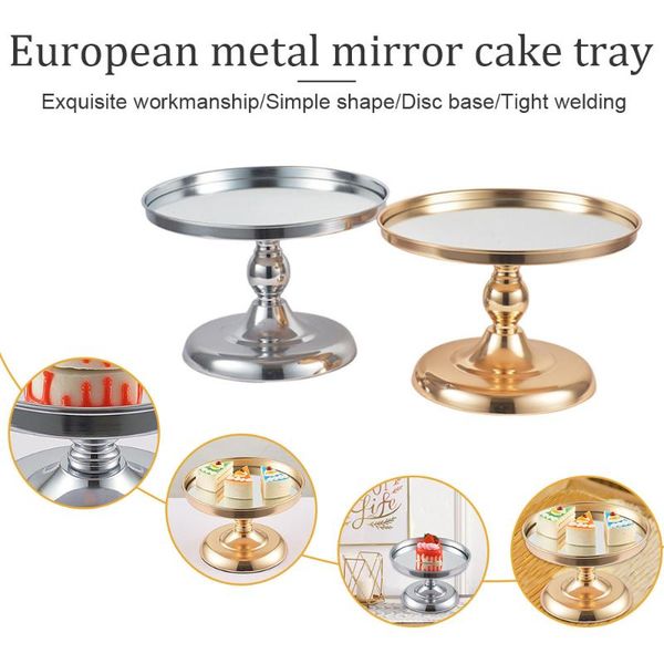 

other bakeware mirror cake stand dessert cupcake pedestal display round plate wedding party table decorative fruits pastry holder rack
