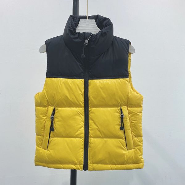 

hoodless short coat 2021 autumn winter vest thickened medium and large children's down vest, Blue;gray