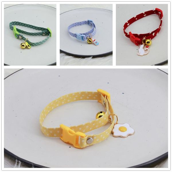 

cat small dog collar with bell and pendant adorable pet collars breakaway adjustable puppy supplies & leads