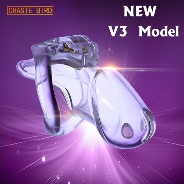 Chaste Bird Удивительная цена мужская биоиндигурованная смола Chastity Heak Cage Cage HT V3 ремень с 4 кольцом полового члена взрослый замок секс игрушка A380 211013