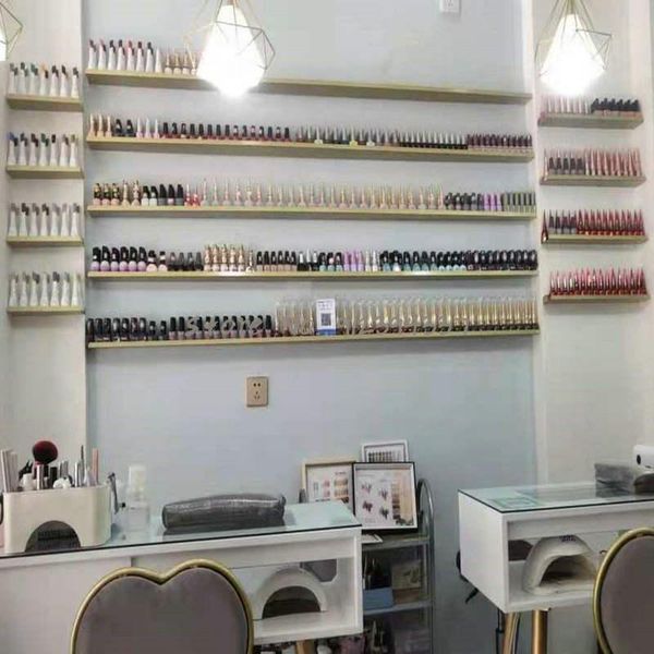 

other home decor nail salon wall decoration word clapboard wrought iron gold shelf cosmetic polish glue display stand