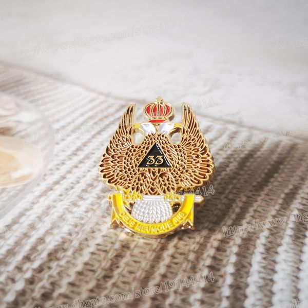 Wholesale masonic lapela pinos badge mason freemason coroa de águia blm34