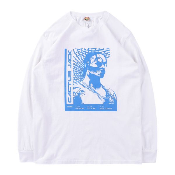 

mens designer t shirts travis scott cactus jack t-3500 repeat ls fortnite long sleeve t-shirt high street casual, White;black