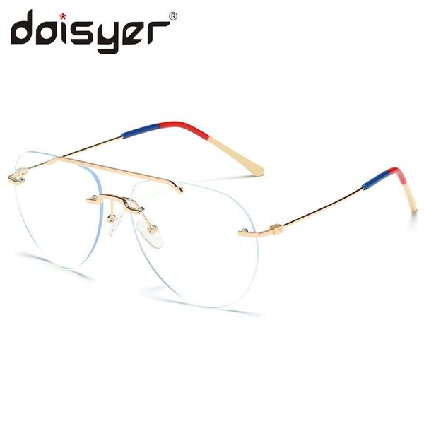 

sunglasses doisyer 2021 personality-rimless glasses large-frame mirror anti-blue light, White;black