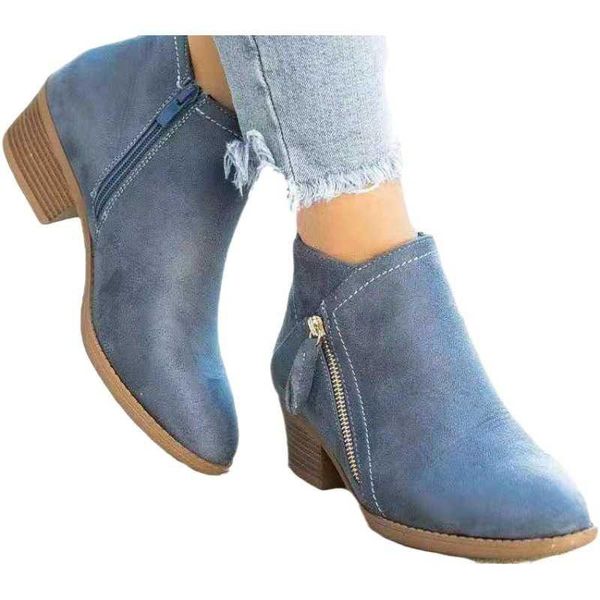 

boots women's in autumn and winter of 2021 suede double zipper short, Black