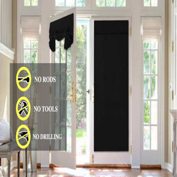 

curtain & drapes 2pcs magic sticker privacy protection home french blackout door shading blinds kitchen bedroom decorative