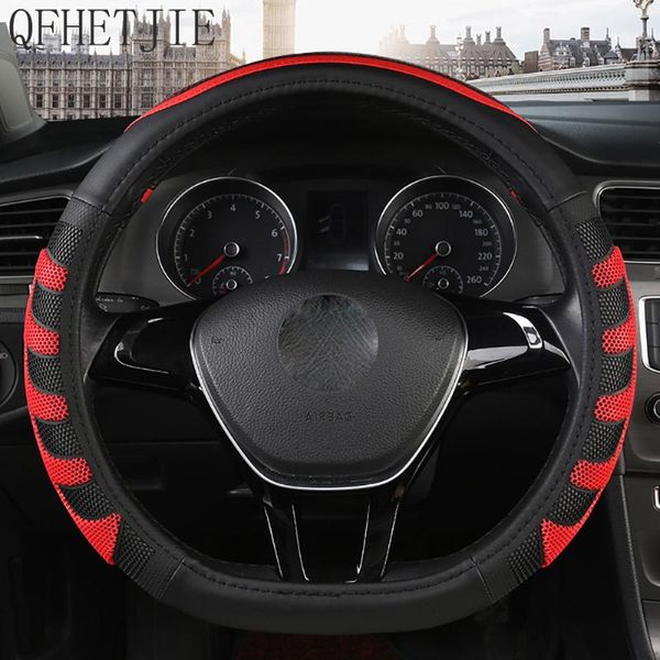 

steering wheel covers qfhetjie all-season universal leather non-slip breathable car cover fashion soft high-quality accessories