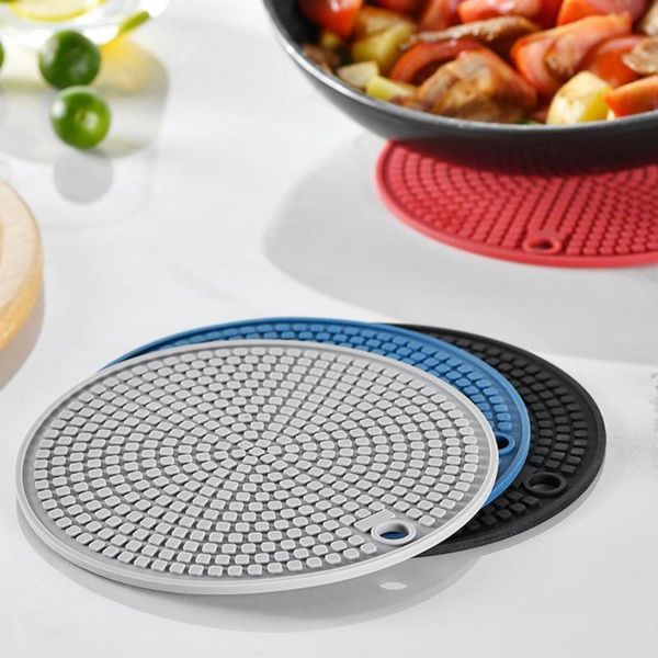 

mats & pads round non-slip silicone cushion placemat heat resistant pot pan mat pad