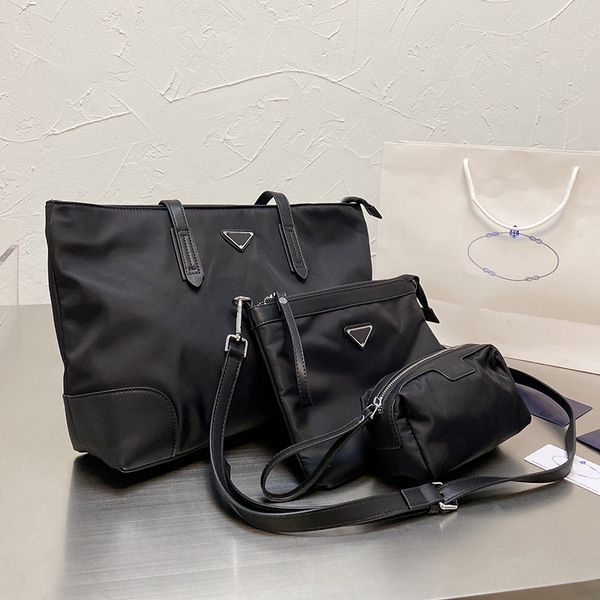 

women designer nylon 3 pcs tote bag italy milano brand canvas large capacity totes shoulder handbags waterproof shopping underarm handbag lu