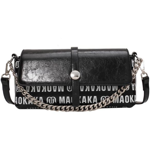 

2021 spring/summer simple fashion female bags texture chain one shoulder messenger letter pu soft leather small square bag