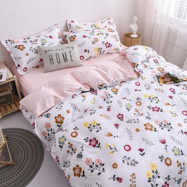 

bedding sets nordic minimalist flower duvet cover set pastoral style peaches xolorful home linen flat sheet daisy bedclothes 3/4pcs