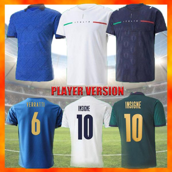 

player version insigne soccer jersey 2021 barella sensi italia third chiellini belotti bernardeschi football home away shirtsfootball shirt, Black;yellow