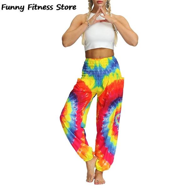 

yoga pilates pants tie dye print loose trouser women harem gym fitness belly dance leggings female oversize clubwear party outfit