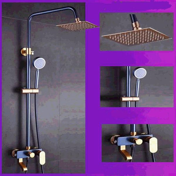 

bathroom faucet blue gold rain shower system bath wall mounted bathtub mixer tap set sets