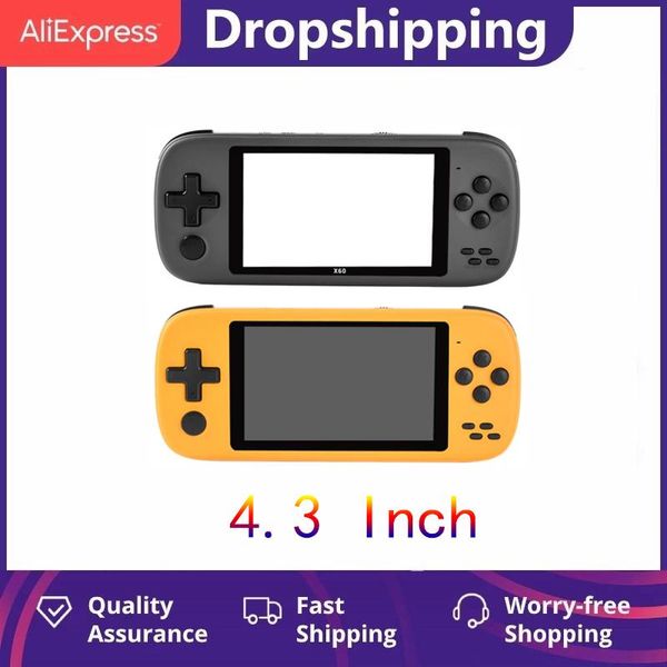 

portable game players 1-2pc x60 handheld console 4.3 inch hd nostalgic retro lcd built-in 2000+ games