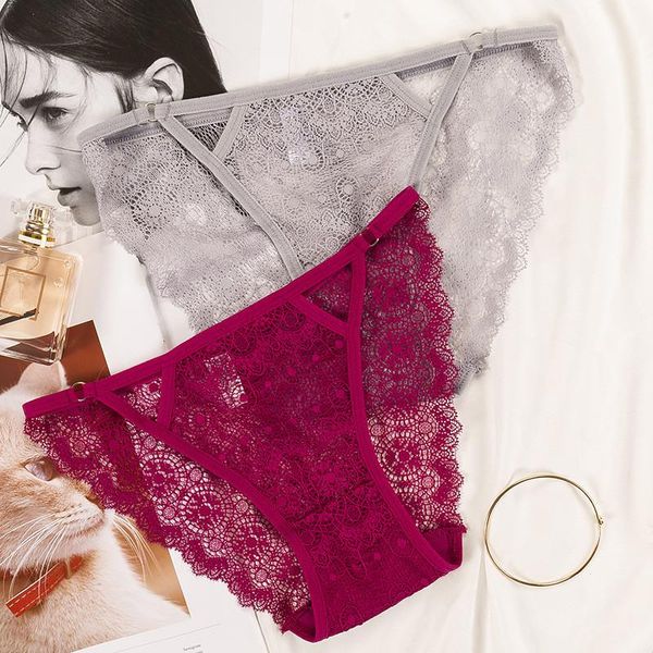 

women's panties lace women underwear cotton crotch briefs hollow sexy, Black;pink