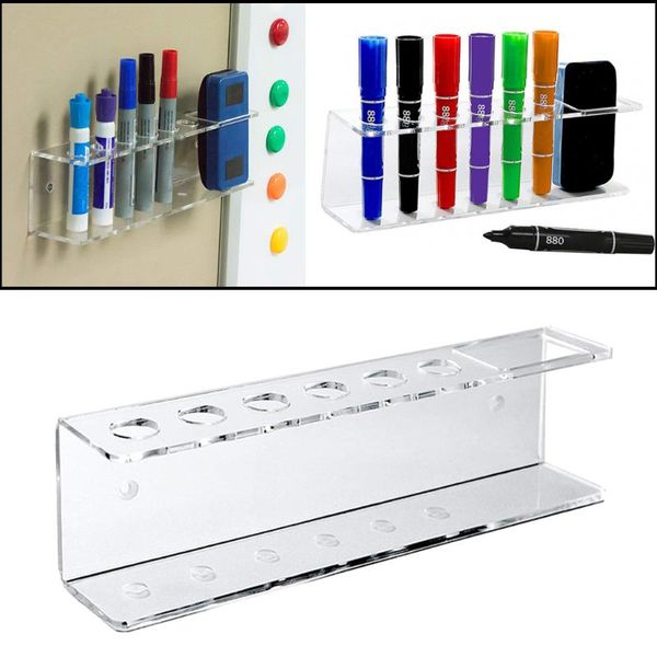 

hooks & rails pencil storage cup acrylic wall mount whiteboard markers pens holder