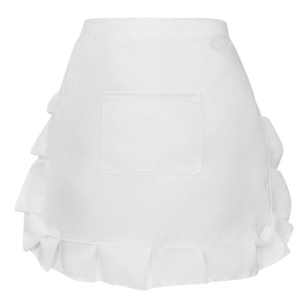 

floral short waist kitchen apron lace half bib maid costume with pocket party favors for waitress aprons