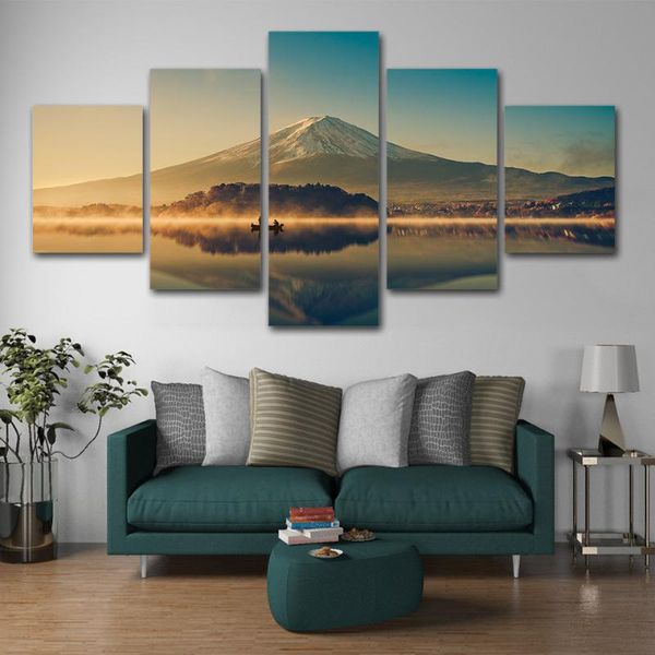 

wall picture home decor lake view mountain canvas painting art print 5 panel scenery pictures other