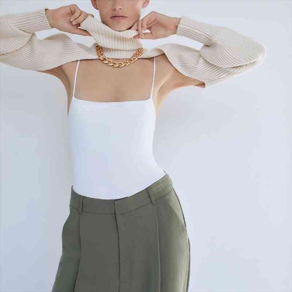 

spring and summer womens sweater casual solid color high neck long sleeve sweater, White;black