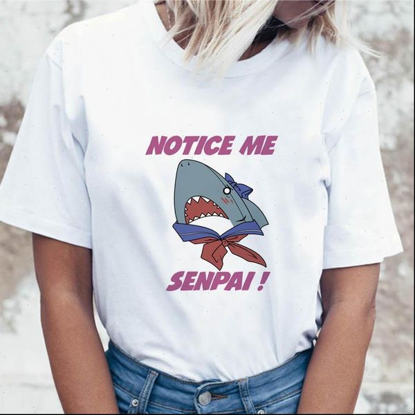 

women t shirt senpai tshirt female ulzzang tees clothing graphic for harajuku funny korean, White