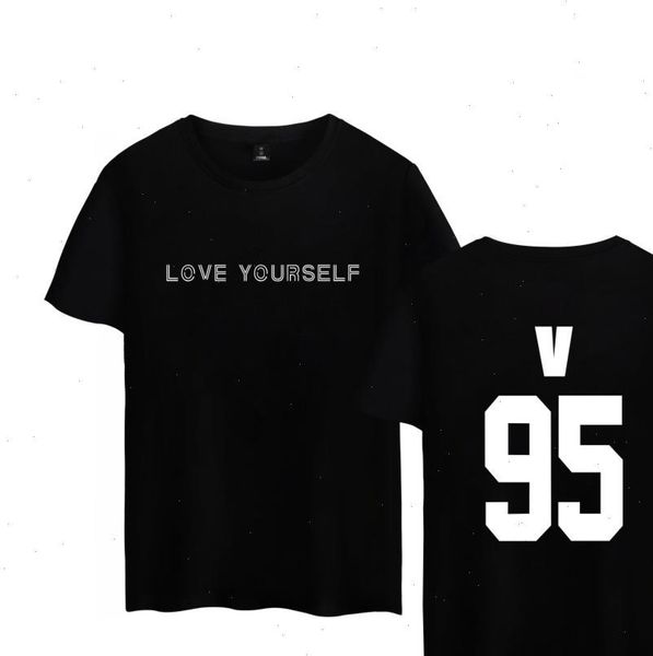 

kpop women t shirts shirt bangtan boys love yourself short sleeve print summer tees tshirts hit hop clothes, White