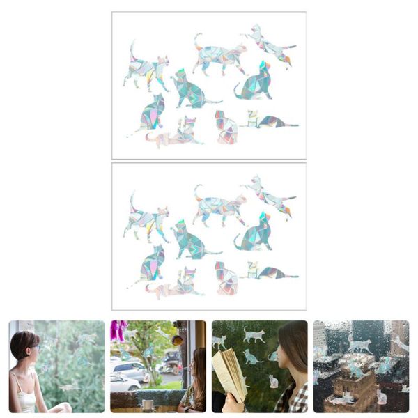 

wall stickers 2pcs lightweight pvc adorable cat shape design window