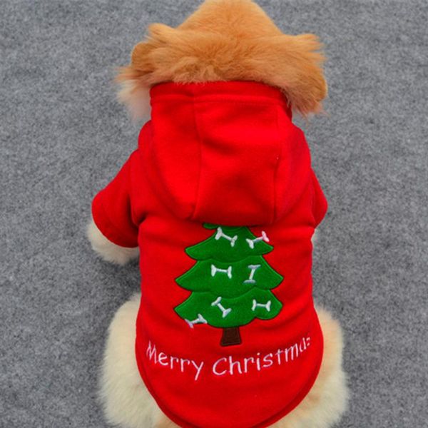 

dog apparel pet coat puppy christmas tree hooded party polar fleece coats