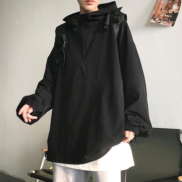 

men's hoodies & sweatshirts 2021 hip hop mens streetwear solid ribbons sweatshirt male pullover hoddies black outwear