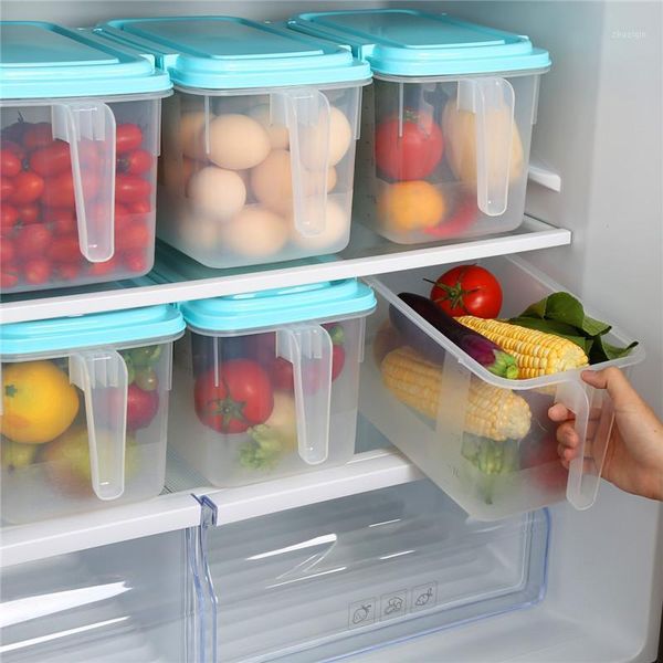 

storage bottles & jars refrigerator organizer food container with lid handle fresh-keeping box case fridge reusable crisper for kitchen