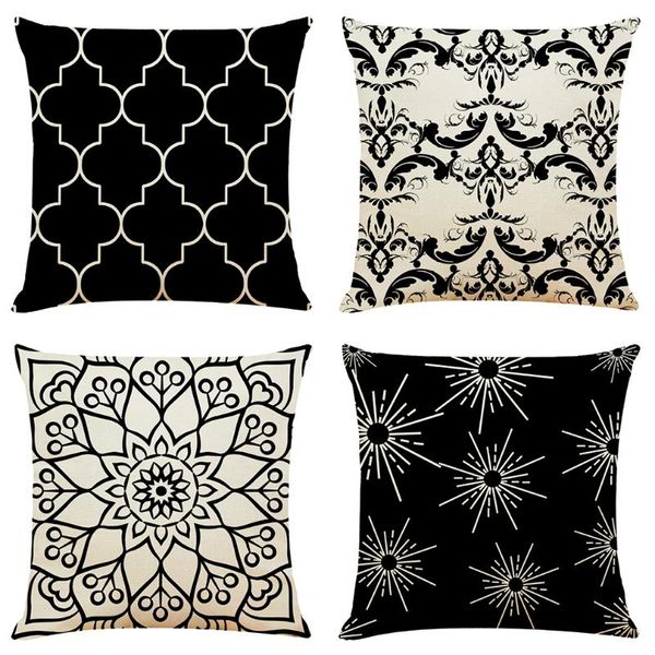 

cushion/decorative pillow modern black geometric cushion cover hoga 45x45cm decorative funda cojines housse de coussin nordic home decoratio