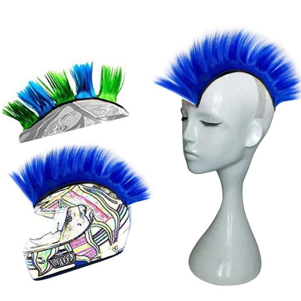 

cycling helmets mohawk motorcycle accessories universal stick on helmet hawks synthetic wigs solid hair sticker outdoor racing reusable bicy